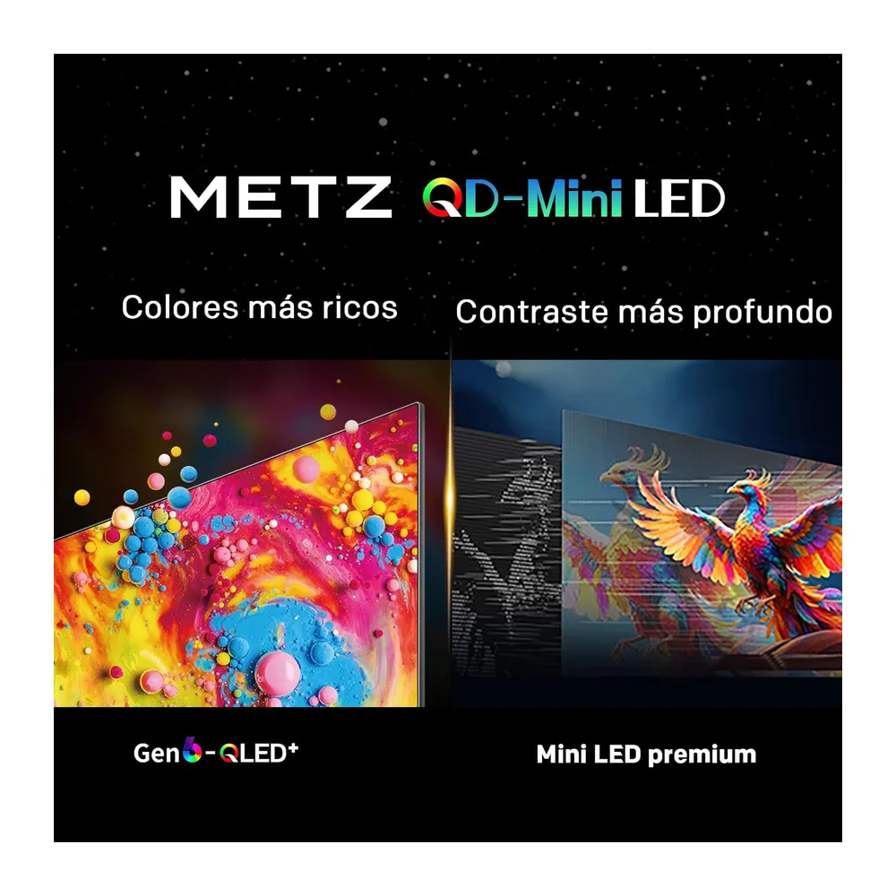 Metz 60” 4K Mini LED Smart TV (152 cm), QLED con MiniLED, HDR10+, Dolby Vision & Atmos, MEMC, Local Dimming, — 2