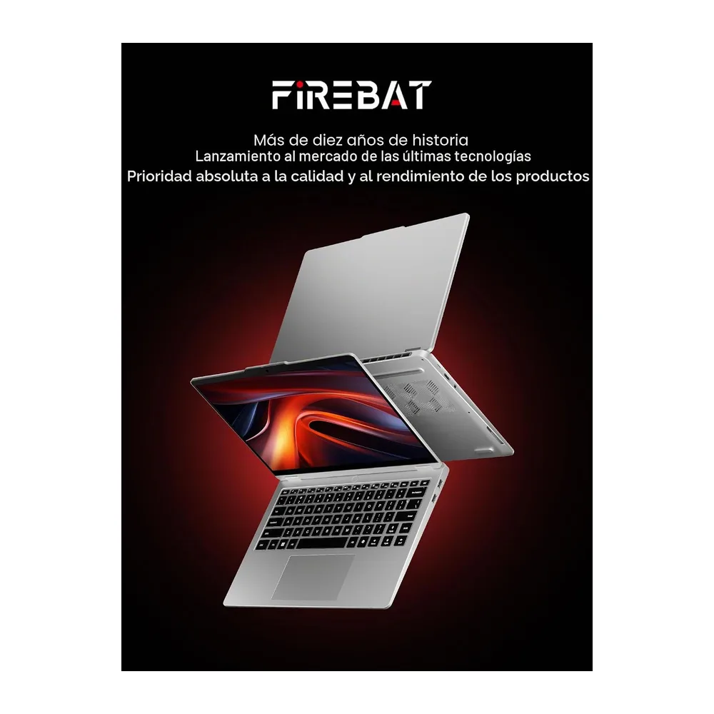 FIREBAT WUJIE 14X Pro, Portátil 14" QHD+ 120Hz, AMD Ryzen 7 H255 8C/16T 4,9 GHz, 32Go LPDDR4 RAM 1To SSD, — 2