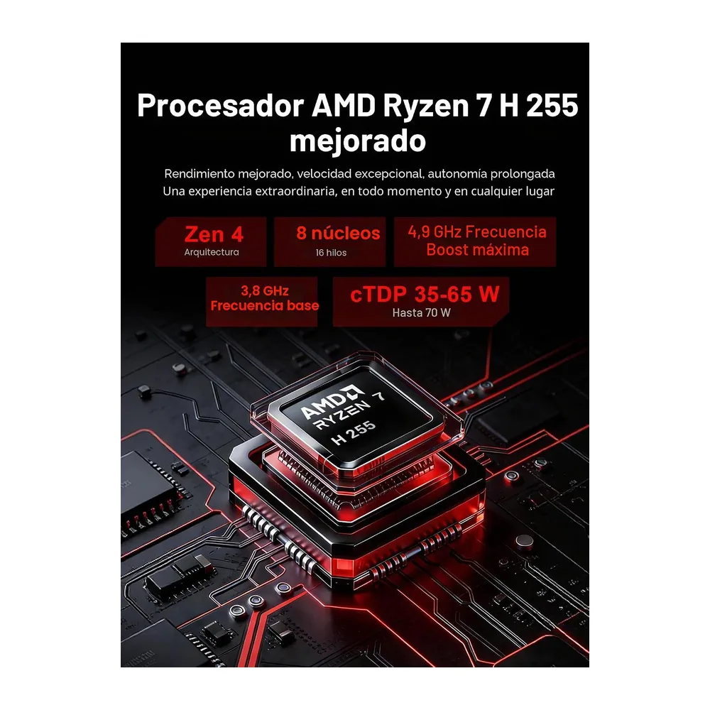 FIREBAT WUJIE 14X Pro, Portátil 14" QHD+ 120Hz, AMD Ryzen 7 H255 8C/16T 4,9 GHz, 32Go LPDDR4 RAM 1To SSD, — 4