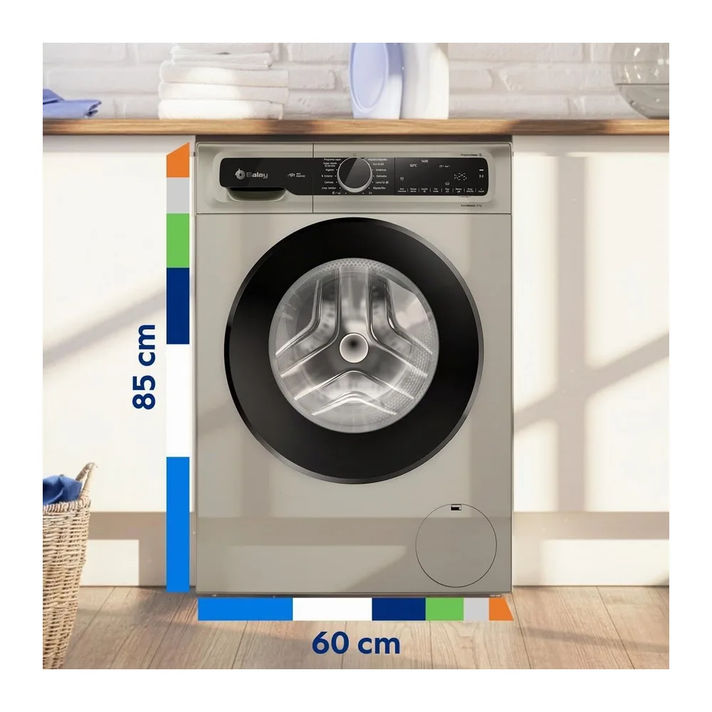 Balay, Lavadora, 9kg, Programa Plancha, Programa Rápido, inox, 3TS495XS [Clase de eficiencia energética A] — 3