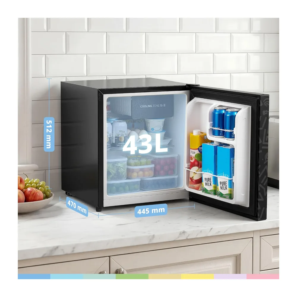 COMFEE' 43L Refrigerador Mini Compact, Una Puerta, Chill Box (0-10℃), Negro [Clase de eficiencia energética E] — 3
