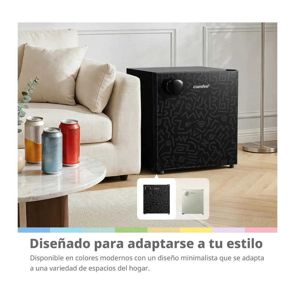 COMFEE' 43L Refrigerador Mini Compact, Una Puerta, Chill Box (0-10℃), Negro [Clase de eficiencia energética E] — 4
