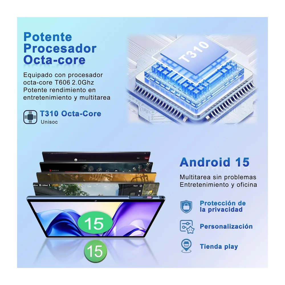 2026 último Tablet 10 Pulgadas Android 15 con Gemini AI — 3