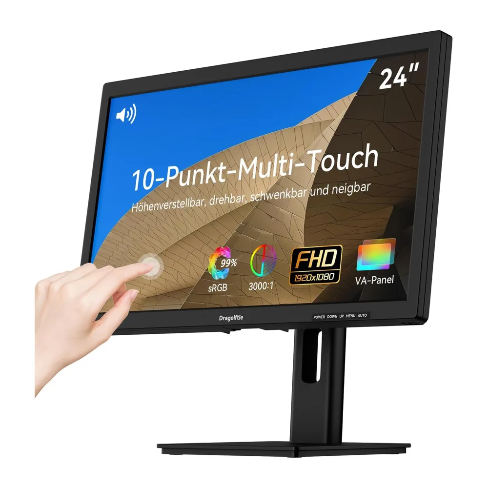 Monitor táctil de 24 pulgadas FHD 1920 × 1080P Panel VA