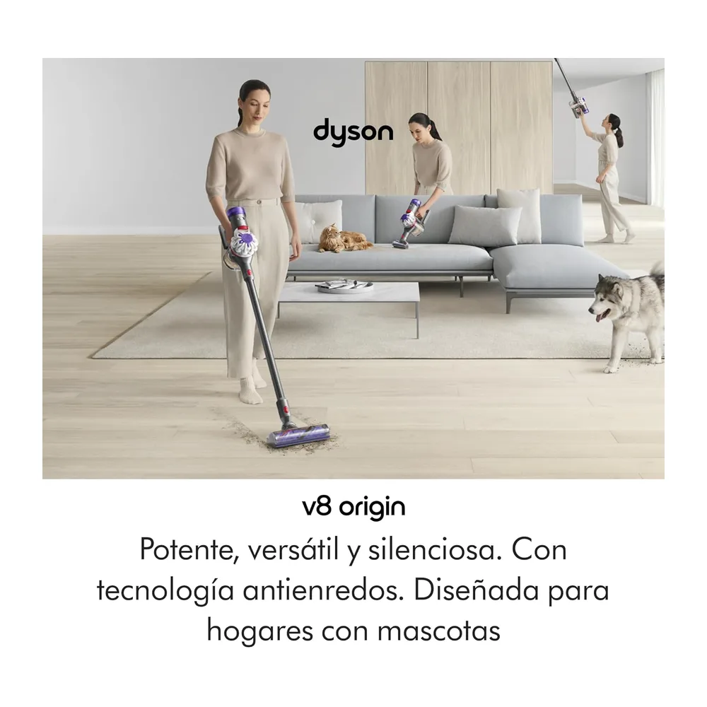 Dyson V8 Origin Aspiradora sin Cable, Cepillo Motorbar, 40 min, 130 AW — 2