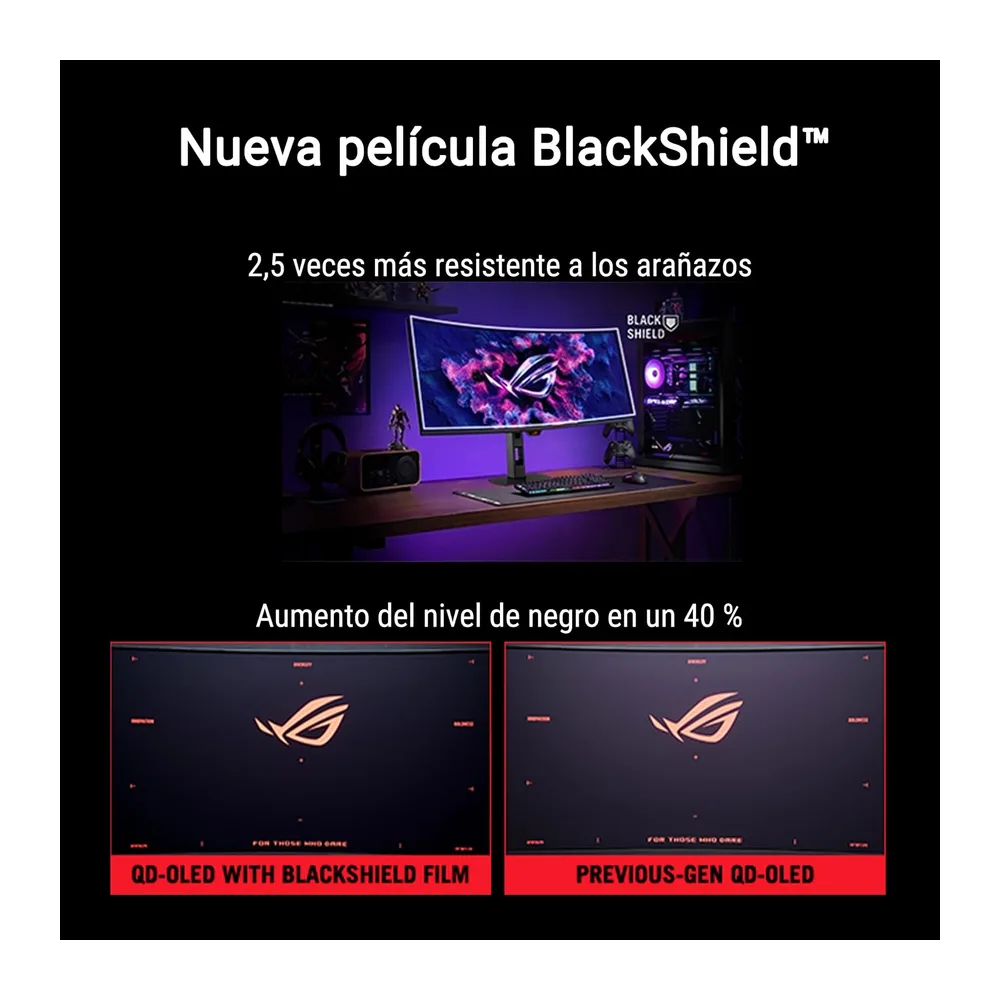 ASUS ROG Strix XG34WCDMS - Monitor Gaming de 34", QD-OLED RGB, BlackShield, 280 Hz, 0,03 ms, G-Sync, Neo — 5