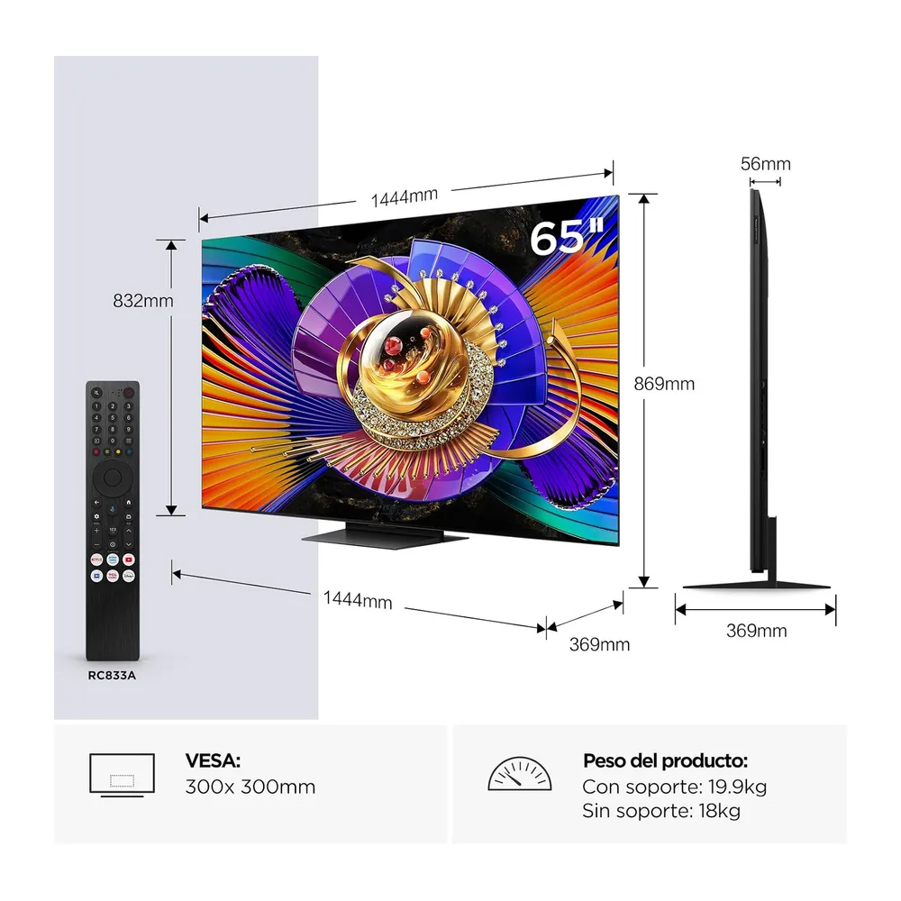 TCL 65C7L Televisor 65 Pulgadas SQD-Mini LED 4K Smart TV — 2