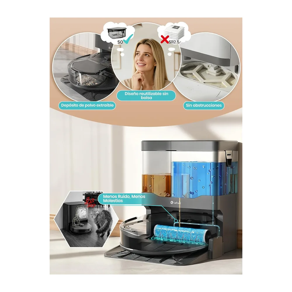 Lefant M210 Pro Omni Robot Aspirador y Fregasuelos Mascotas,20.000 Pa — 6