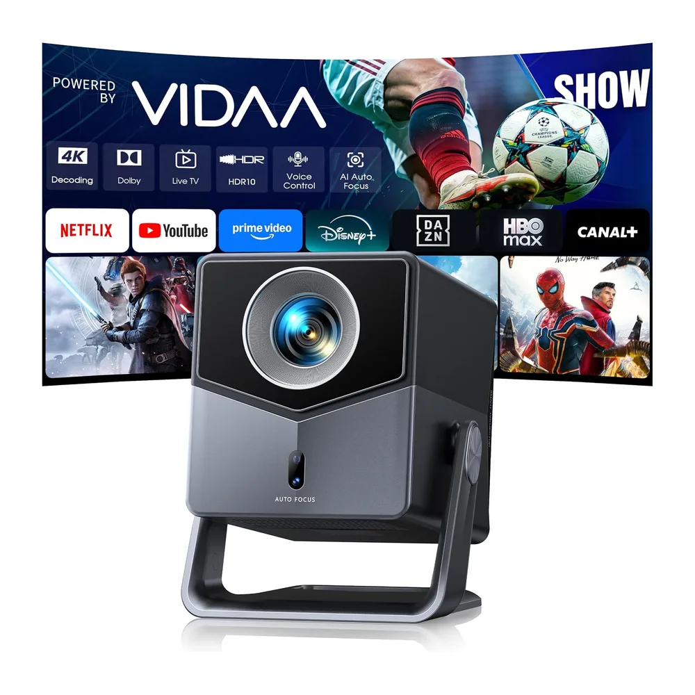 Proyector 4K【1400 ANSI/Netflix Integrado】 2 * 18 W Dolby Audio,VIDAA el SO más rápido