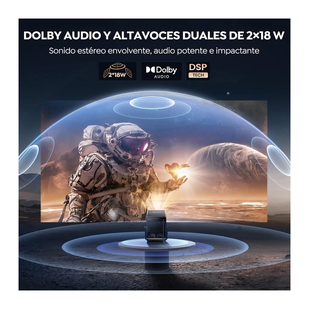 Proyector 4K【1400 ANSI/Netflix Integrado】 2 * 18 W Dolby Audio,VIDAA el SO más rápido — 4