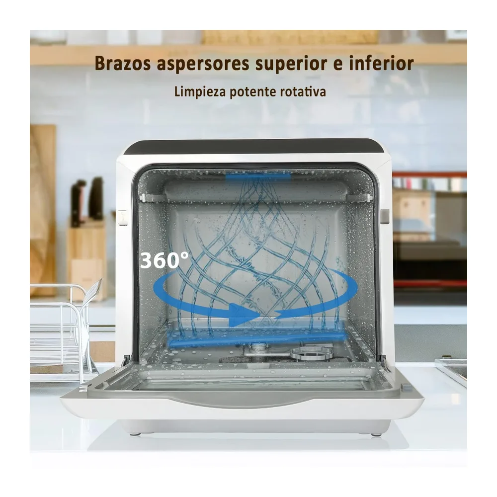 YU YUSING Lavavajillas Pequeño, 3 Servicios, Pantalla LED, 5+1 Programas [Clase de eficiencia energética D] — 5