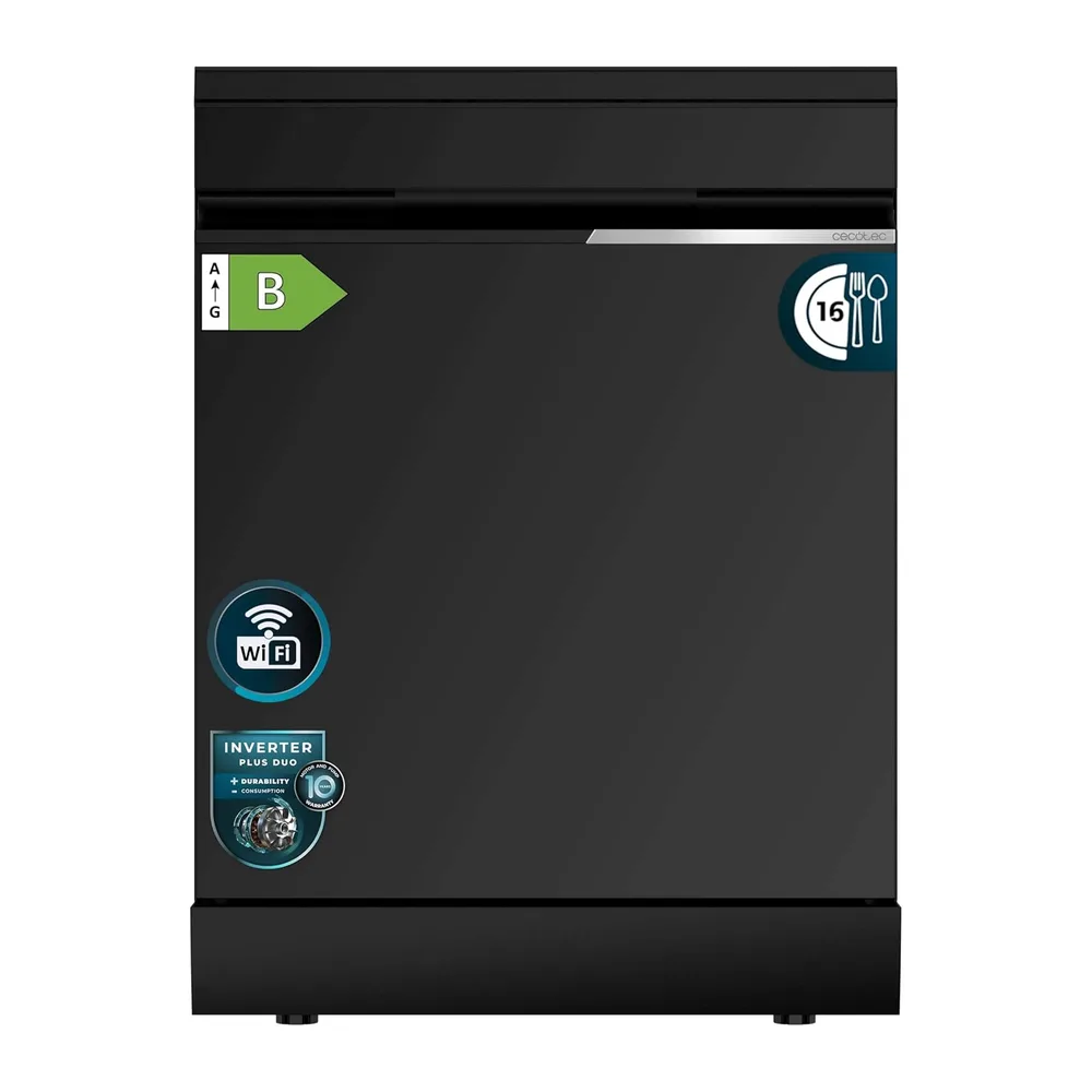 Cecotec Lavavajillas Libre Instalación 60cm 16 Servicios con WiFi Bolero Aguazero 7000 Matt Black Glass