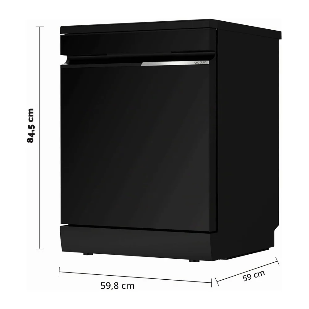 Cecotec Lavavajillas Libre Instalación 60cm 16 Servicios con WiFi Bolero Aguazero 7000 Matt Black Glass — 2