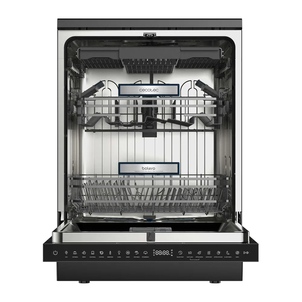 Cecotec Lavavajillas Libre Instalación 60cm 16 Servicios con WiFi Bolero Aguazero 7000 Matt Black Glass — 3