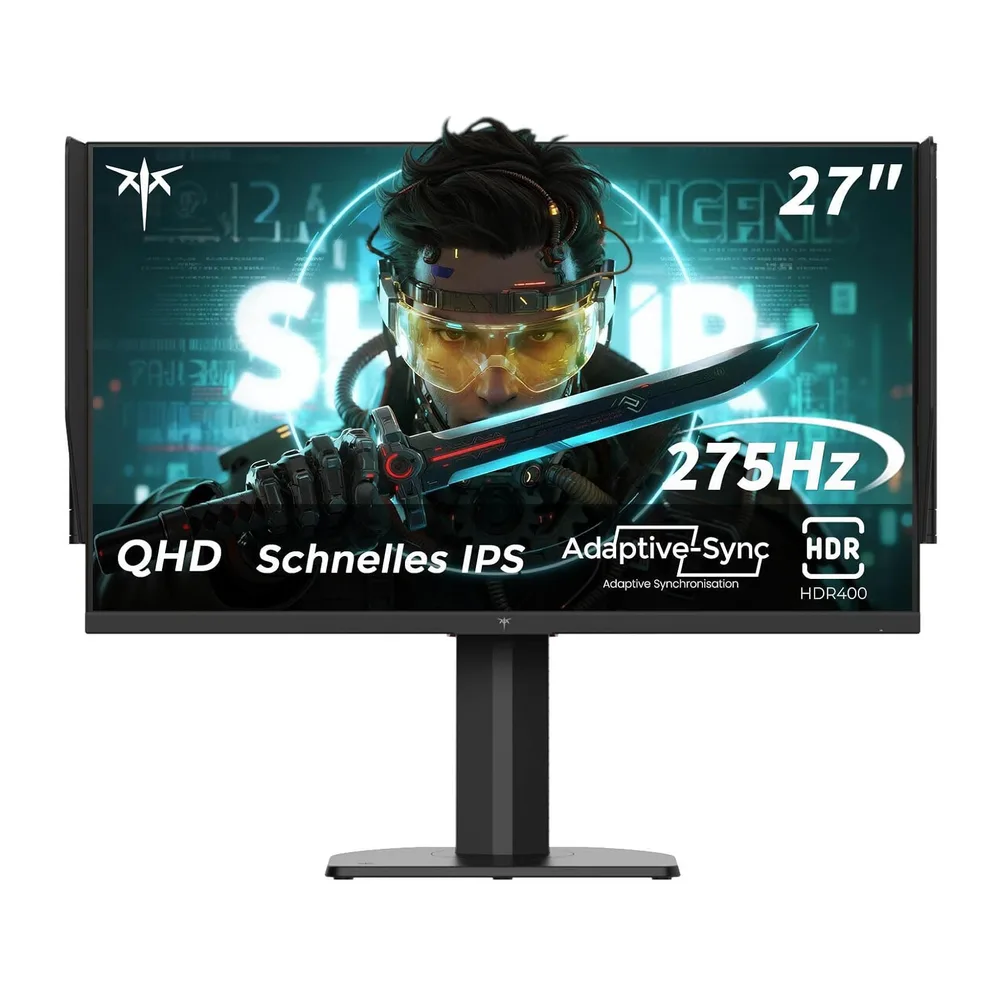 KTC Monitor Gaming 27 Pulgadas, 275Hz 240Hz, QHD Monitor, Fast IPS, 1ms, 2K 2560 x 1440P, Freesync & G-Sync,