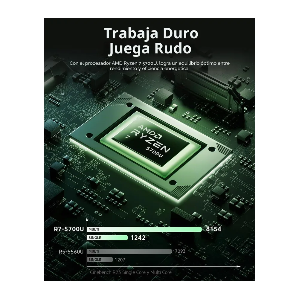 Portátil AMD Ryzen 7 5700U 15,6 Pulgadas 16GB DDR4 512GB NVMe SSD — 2