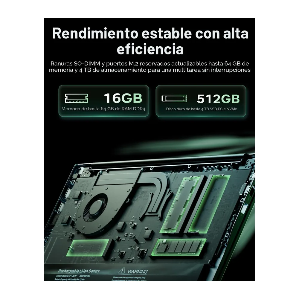 Portátil AMD Ryzen 7 5700U 15,6 Pulgadas 16GB DDR4 512GB NVMe SSD — 3