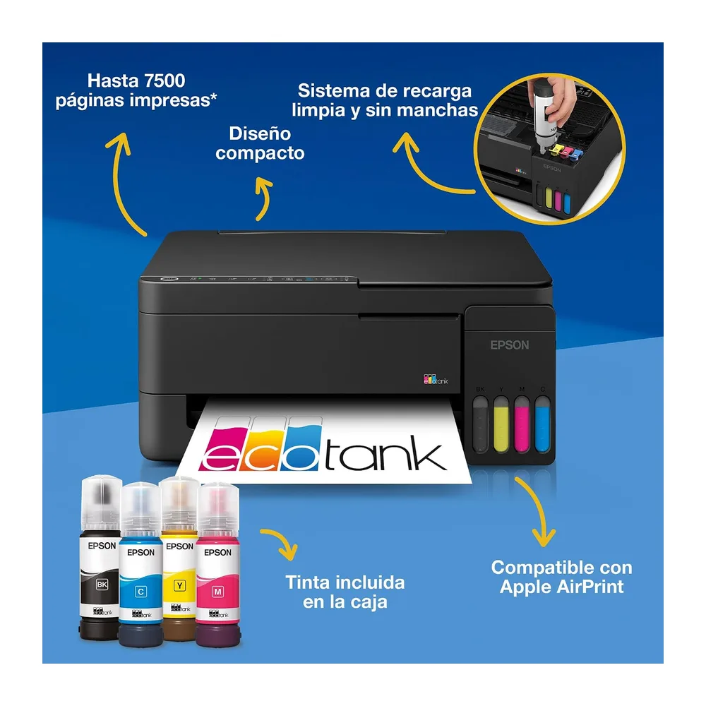 Epson EcoTank ET-2912 | para hogares dinámicos | Wi-Fi | A4 | Impresión, Copia, escaneado | Compatible con — 2