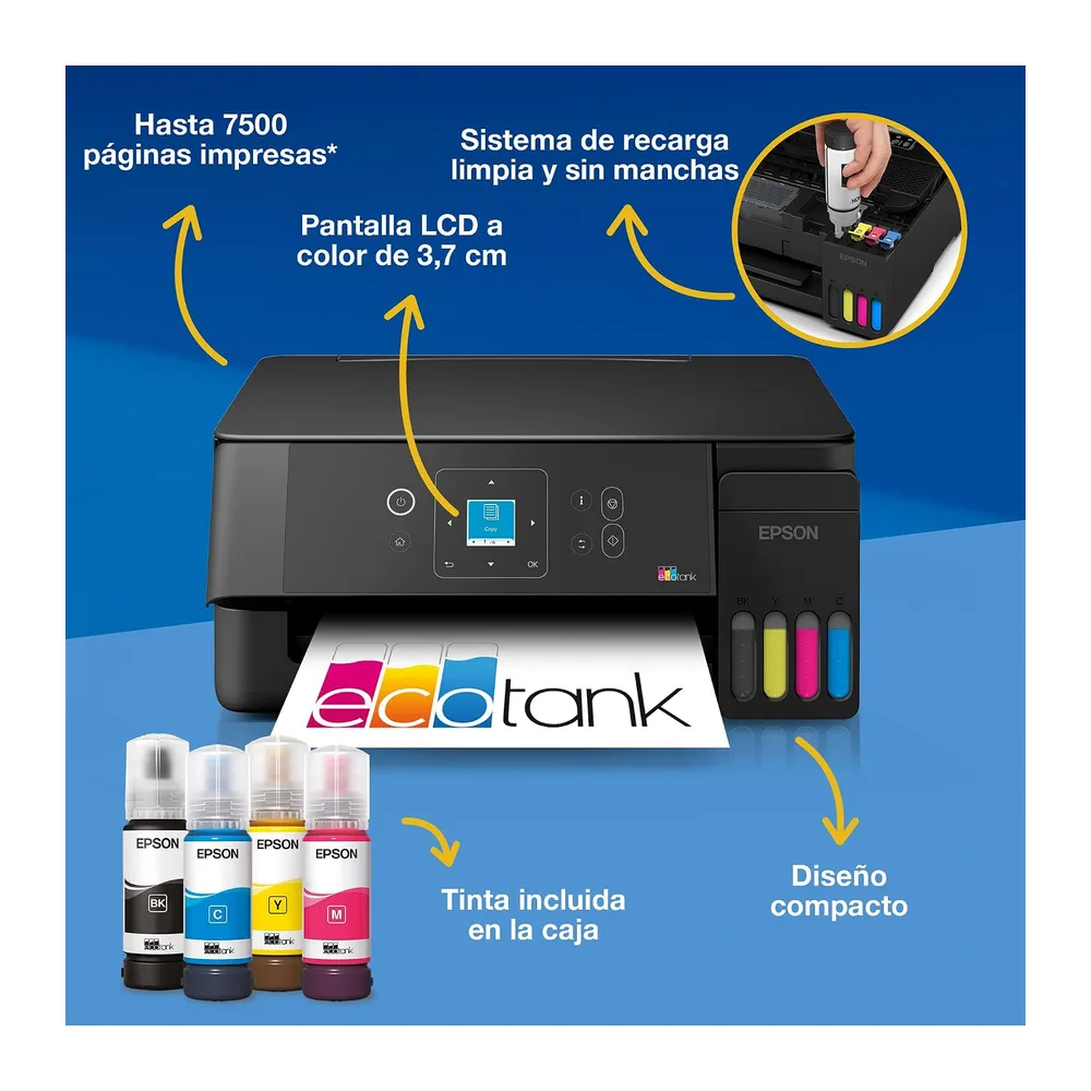 Epson EcoTank ET-2922 | para hogares dinámicos | Wi-Fi | A4 | Impresión, Copia, escaneado | Pantalla LCD | — 2