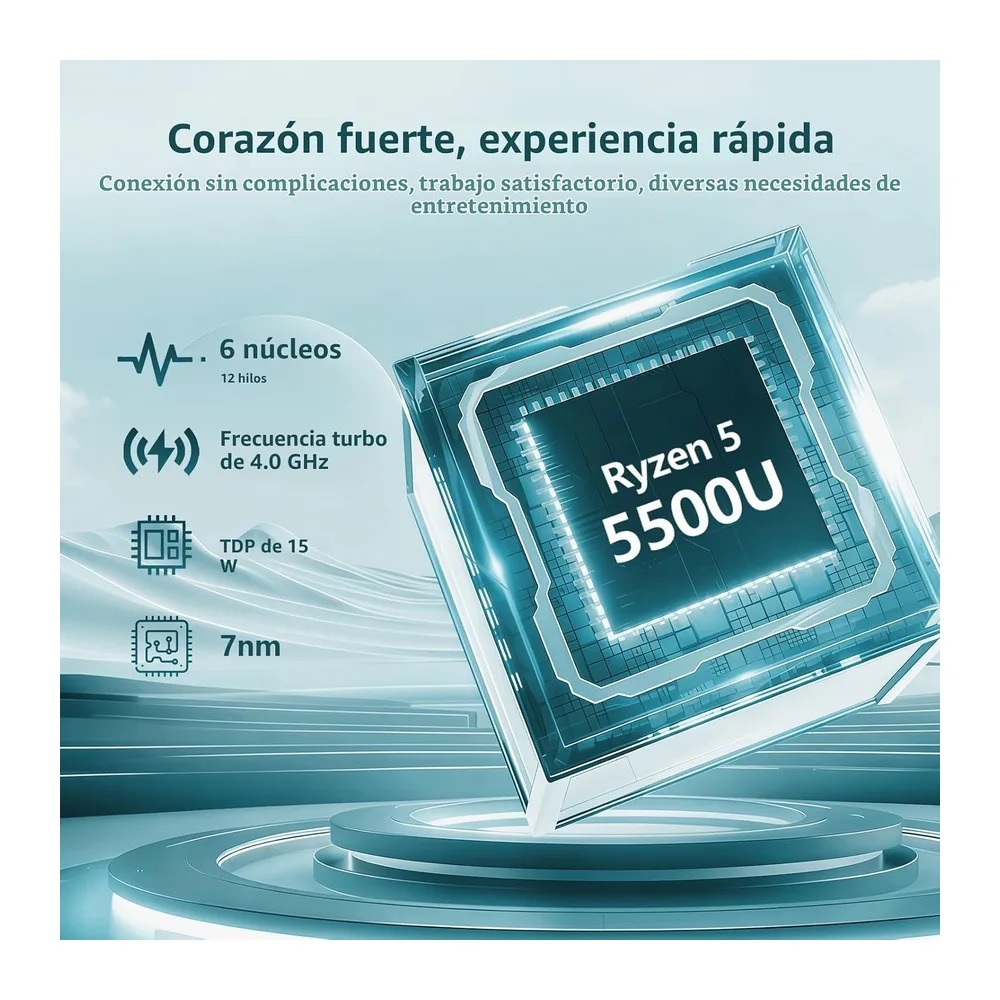 Ordenador Portátil 15,6 Pulgadas, Ryzen 5 5500U procesador 16 GB RAM SSD 1 TB, Laptop Pantalla IPS Full HD, — 2