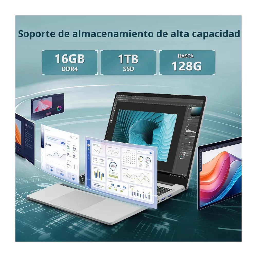 Ordenador Portátil 15,6 Pulgadas, Ryzen 5 5500U procesador 16 GB RAM SSD 1 TB, Laptop Pantalla IPS Full HD, — 3