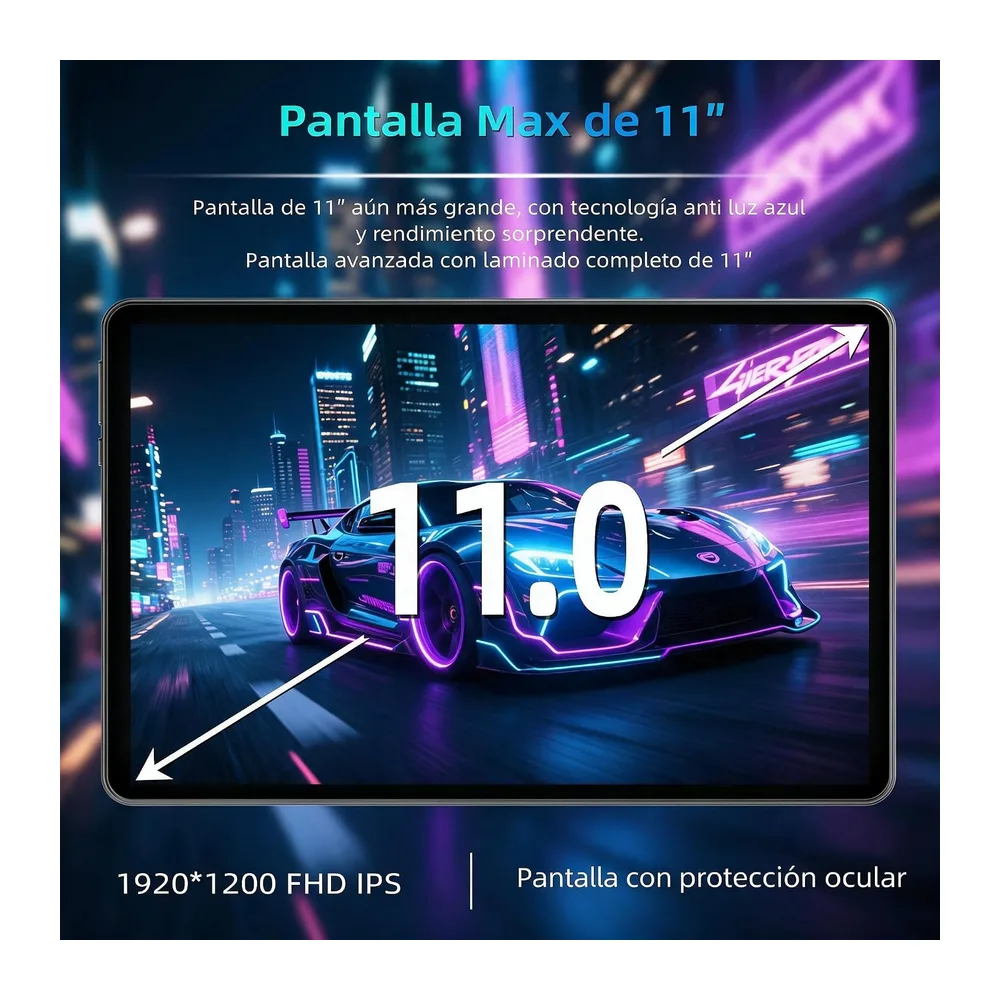 Tablet 11 pulgadas, Android 16 Tablets con Funda, 32GB RAM (8+24) 128GB, Octa-Core T7250, 1TB Ampliable, — 6