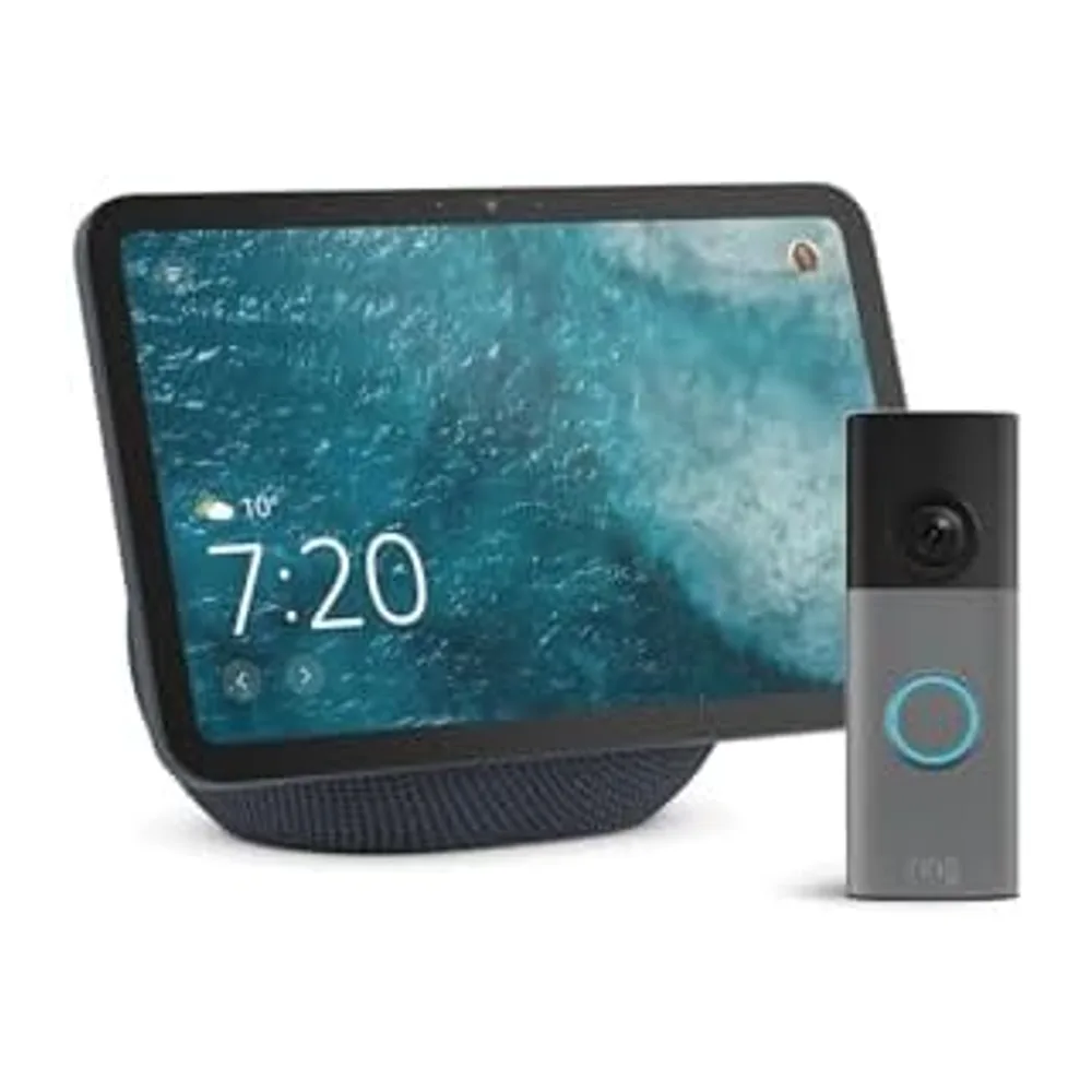 Amazon Echo Show 8 (última generación), Gris grafito + Ring Videotimbre con batería (última gen.), Gris