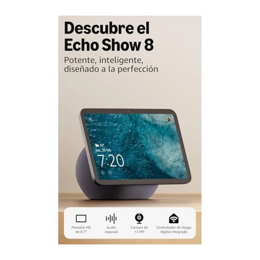 Amazon Echo Show 8 (última generación), Gris grafito + Ring Videotimbre con batería (última gen.), Gris — 2
