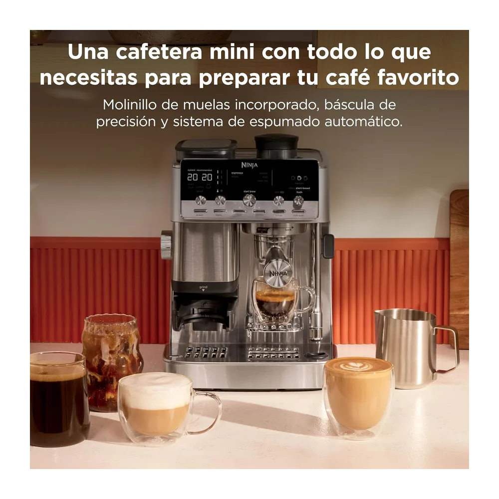 Ninja Luxe Café Mini Cafetera 2 en 1 para café de filtro y espresso con espumador automático de leche — 2