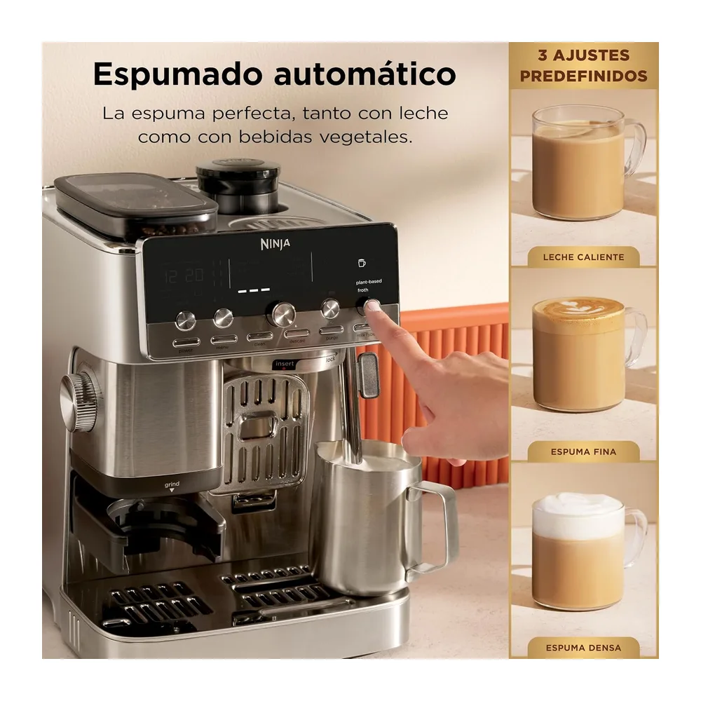 Ninja Luxe Café Mini Cafetera 2 en 1 para café de filtro y espresso con espumador automático de leche — 4