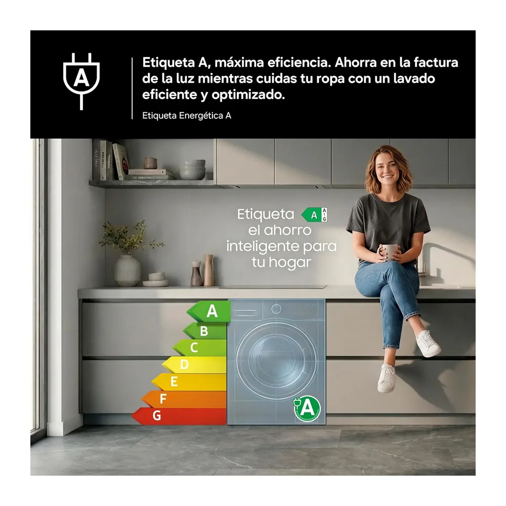 Samsung Lavadora Fondo Reducido 8Kg Clase A WW80FG5L32AEEC [Clase de eficiencia energética A] — 3