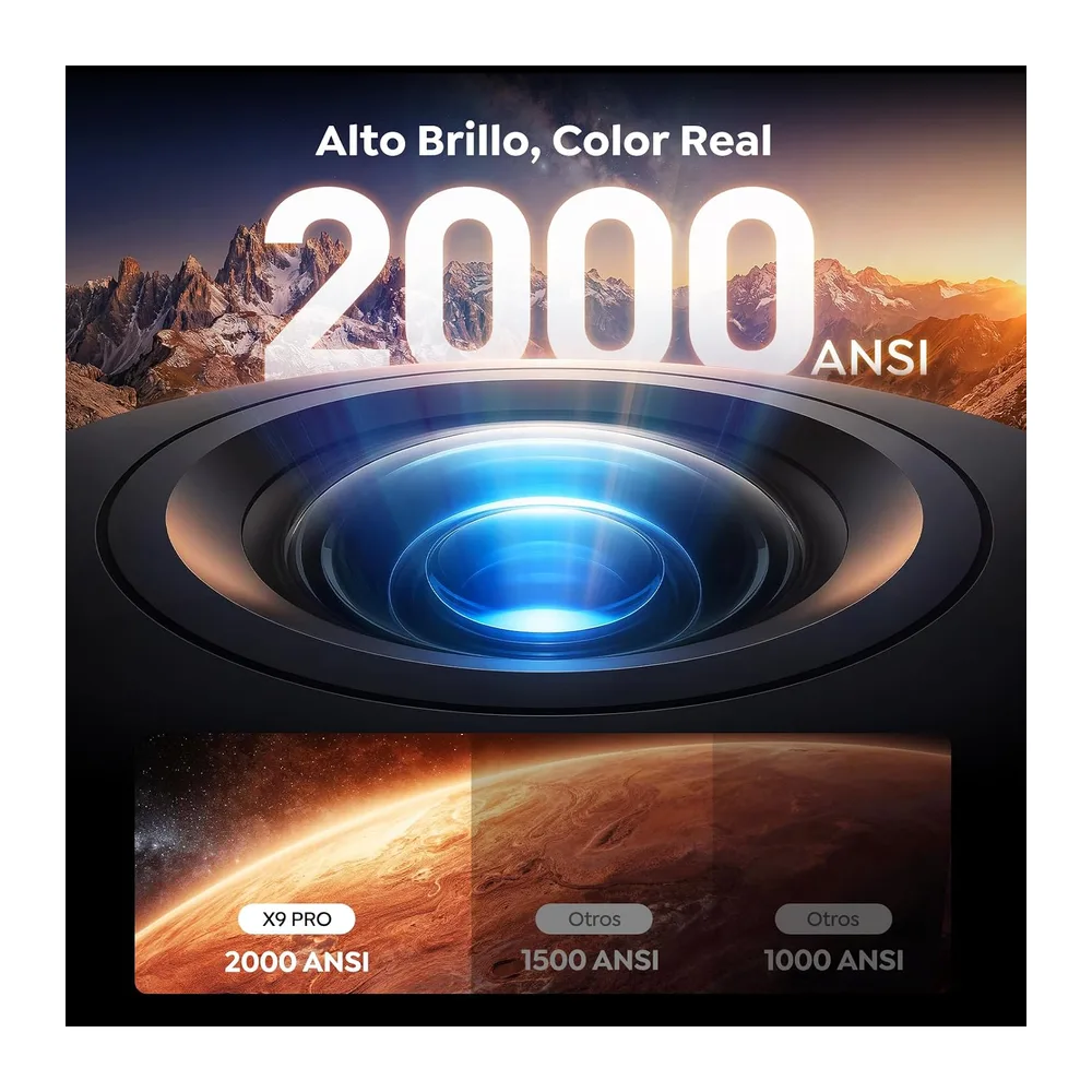 Proyector 4K【Alto Brillo 2000ANSI/VIDAA SO más rápido/40W Dolby Audio】Proyector Netflix Incluido TV en Directo — 3