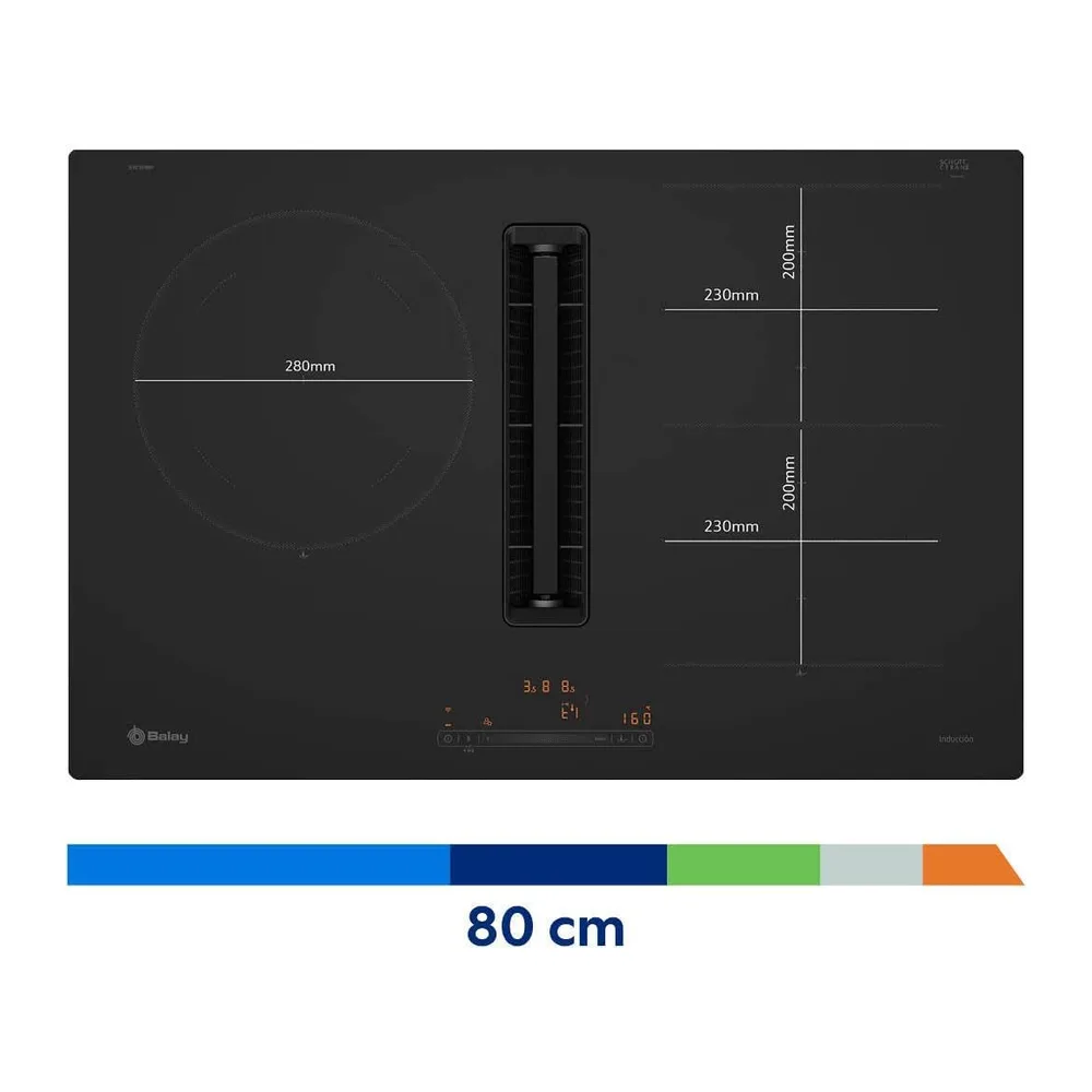 Balay, Placa de Inducción con extractor integrado, negro mate, 3EBC989MH [Clase de eficiencia energética B] — 3