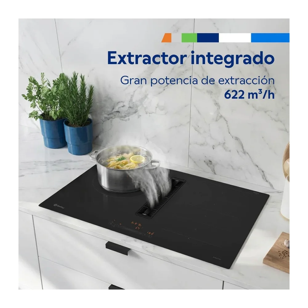 Balay, Placa de Inducción con extractor integrado, negro mate, 3EBC989MH [Clase de eficiencia energética B] — 5