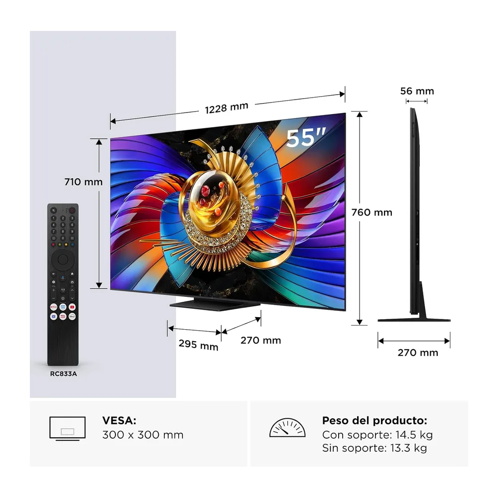 TCL 55Q7D Pro 55 Pulgadas SQD-Mini LED 4K HDR10+ Smart TV — 2