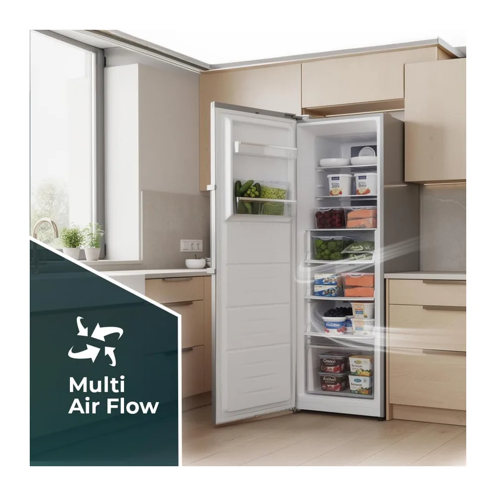 Svan Congelador Vertical Inox SCV185602ENFDX. Capacidad 274 Litros — 2