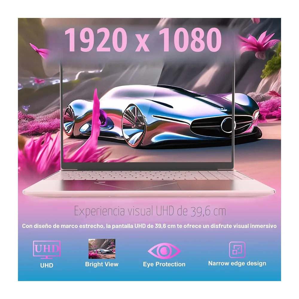 PINSTONE Portátil 15,6 Pulgadas Rosa, 16 GB DDR4 RAM, 512 GB SSD — 2