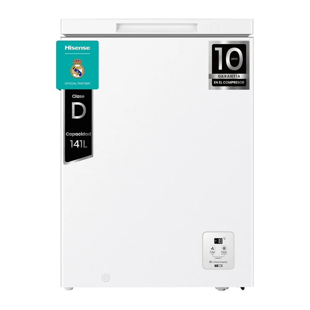 Hisense FT145N1AWDL - Arcón Congelador Horizontal, 141L, 86cm, Congelación 360°, Congelador Convertible,