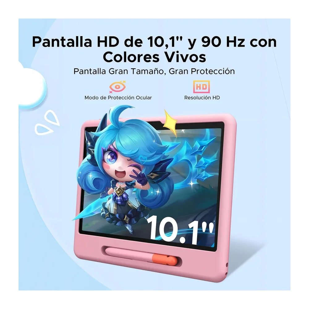 P10 Kid Tablet 10 Pulgada, Tablet Android 16, Gemini AI, 90Hz, 32GB RAM+64GB ROM, 7000mAH, 5G WiFi, Face ID, — 2