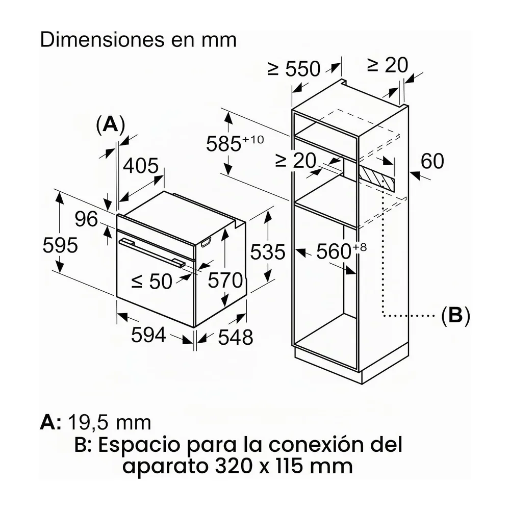 Siemens, Horno iQ300, Autolimpieza pirolítica, airFry, negro, HB372AES3 [Clase de eficiencia energética A+] — 2