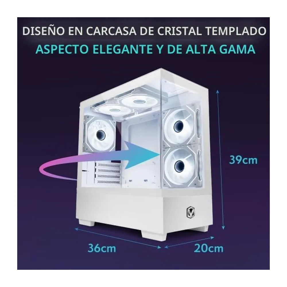 Vibox VI-216 PC Gaming Completo • Monitor 22" • AMD Ryzen 3 3200G 4 Cores • Radeon Vega 8 • 8GB RAM • 480GB — 5