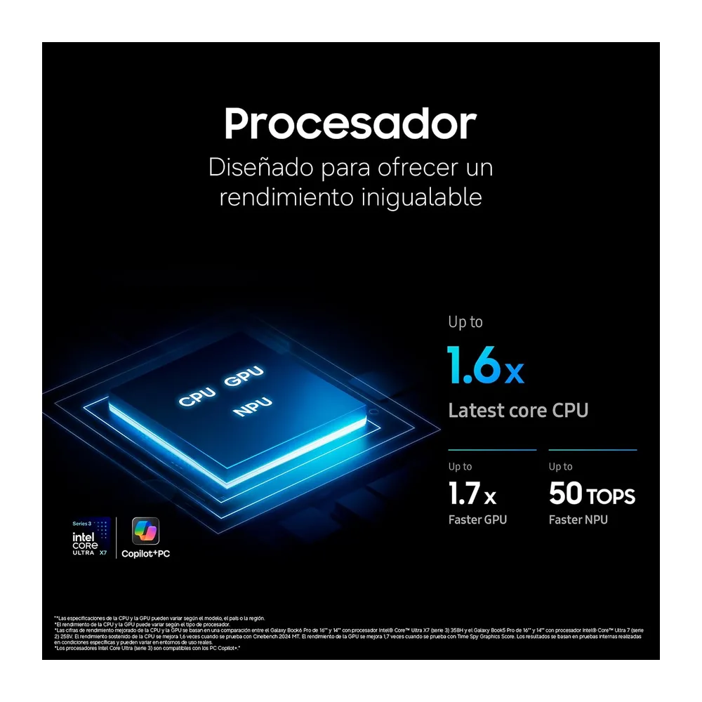 Samsung Portátil Galaxy Book6 Pro, Copilot+ PC, Intel Core Ultra 7-356H, 16GB, 512GB SSD, 16", W11 — 4