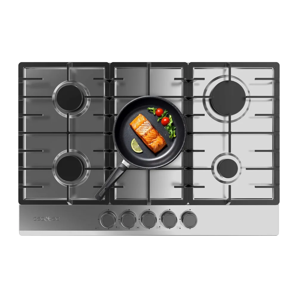 Cecotec Placa de Gas 5 Fuegos Bolero Squad GN 5200F Inox. 11kW