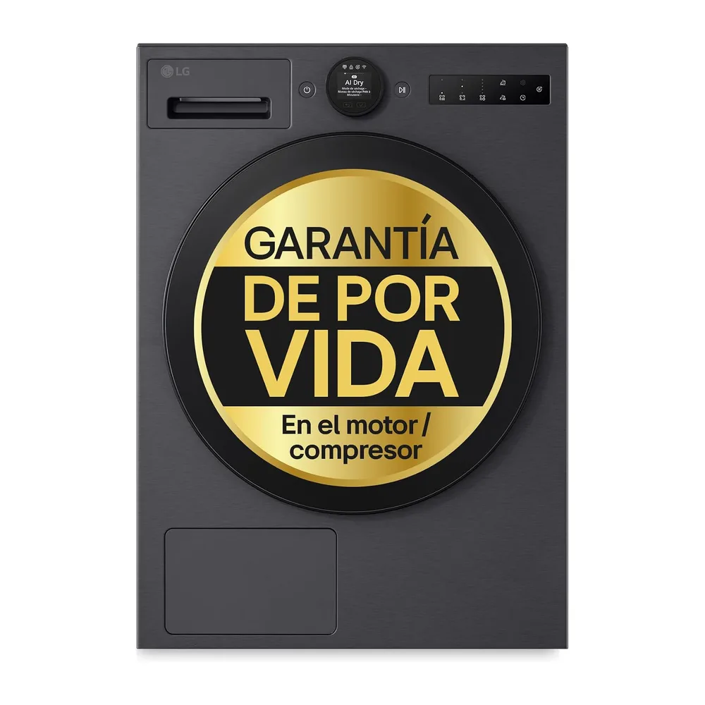 LG RHX7009TBB - Secadora con Inteligencia Artificial 9 kg, Bomba de Calor Dual Inverter, Eficiencia B, Serie