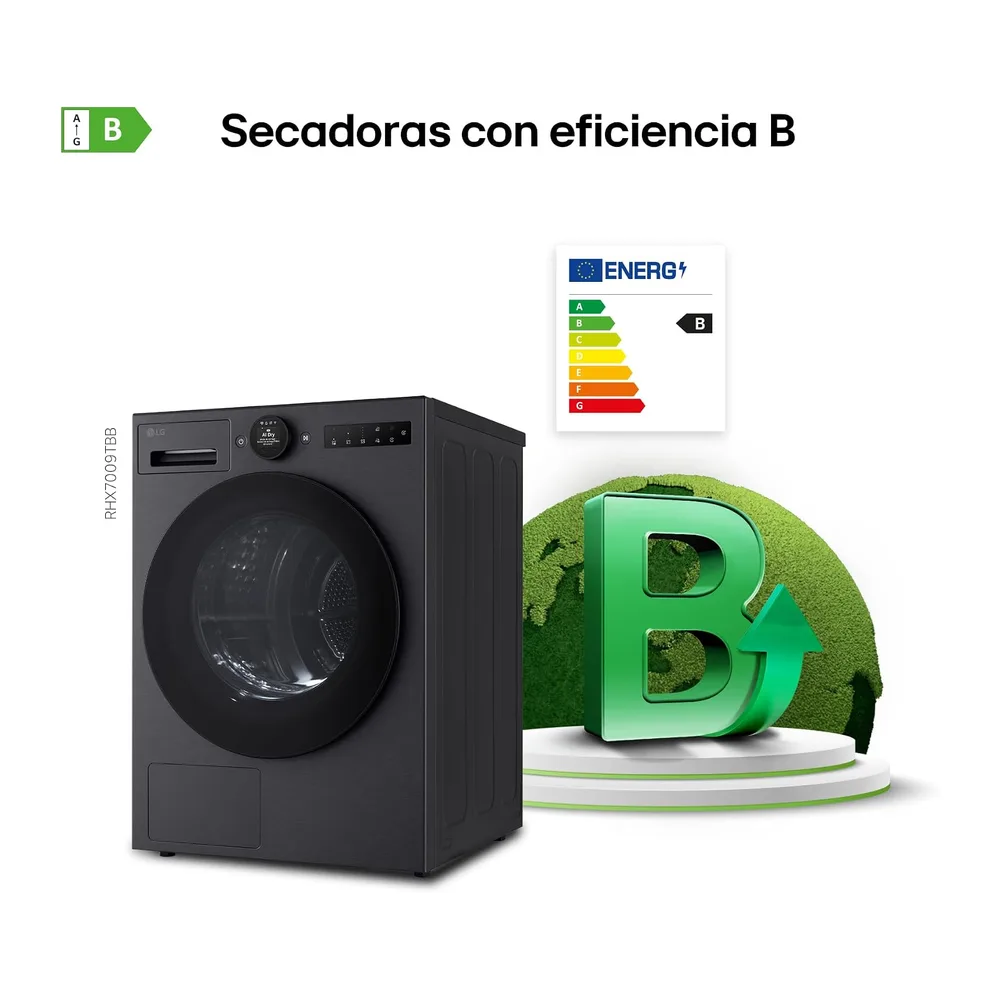 LG RHX7009TBB - Secadora con Inteligencia Artificial 9 kg, Bomba de Calor Dual Inverter, Eficiencia B, Serie — 5