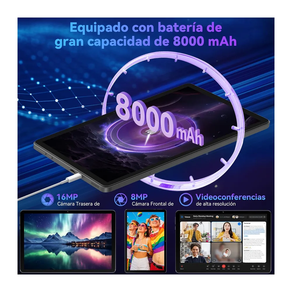 Tableta de 11 pulgadas con teclado｜Android 16 con Gemini AI｜32GB RAM + 128GB ROM (1TB TF) — 6