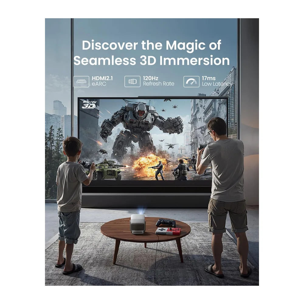 JMGO N1S 4K Proyector Portatil, Triple Laser, 1700 ISO Lumens, Google TV — 6