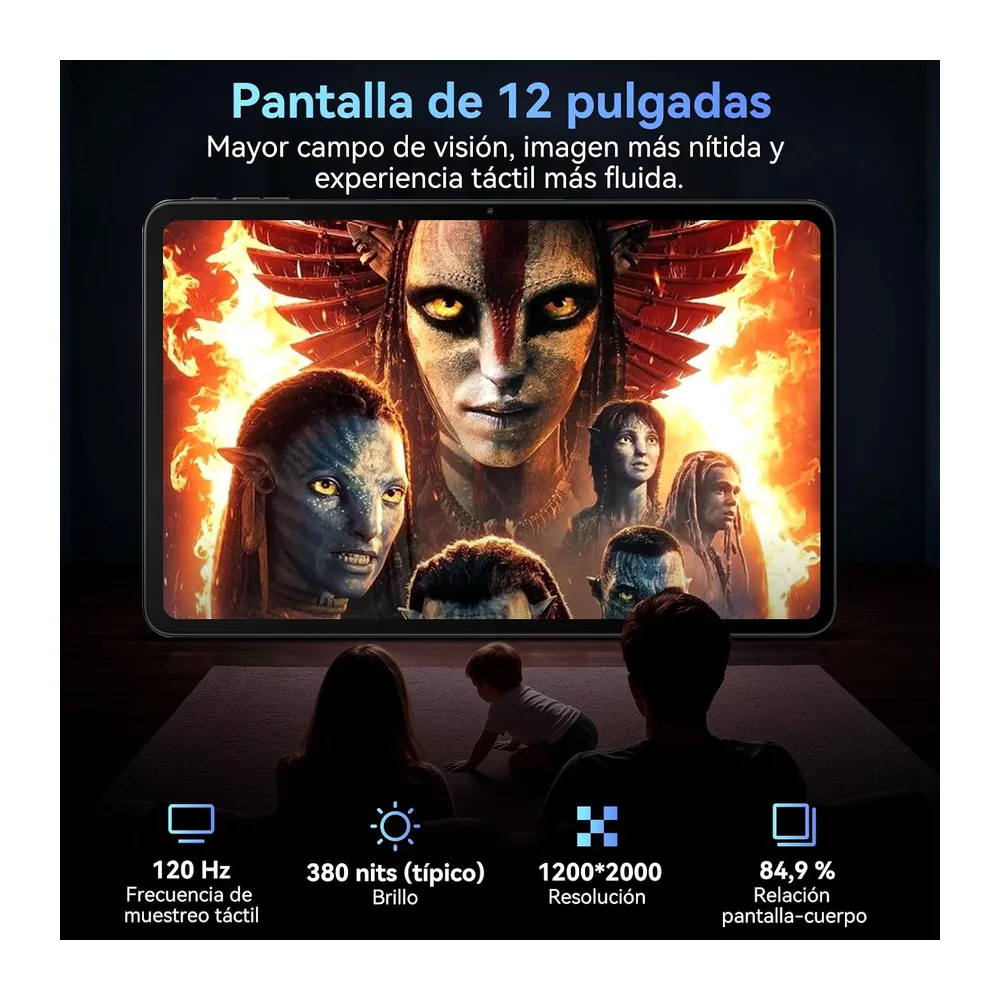 2026 Android 16 Tableta,12 Pulgadas Tablet con Teclado 4G LTE+5G WiFi,120Hz — 4