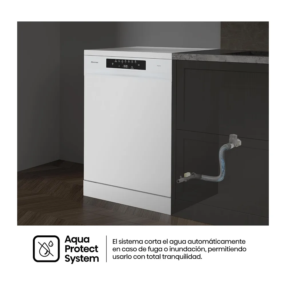 Hisense HS643B90W - Lavavajillas Clase B, 15 Servicios, Fondo 60cm, Secado Extra, Programa Automático, — 6