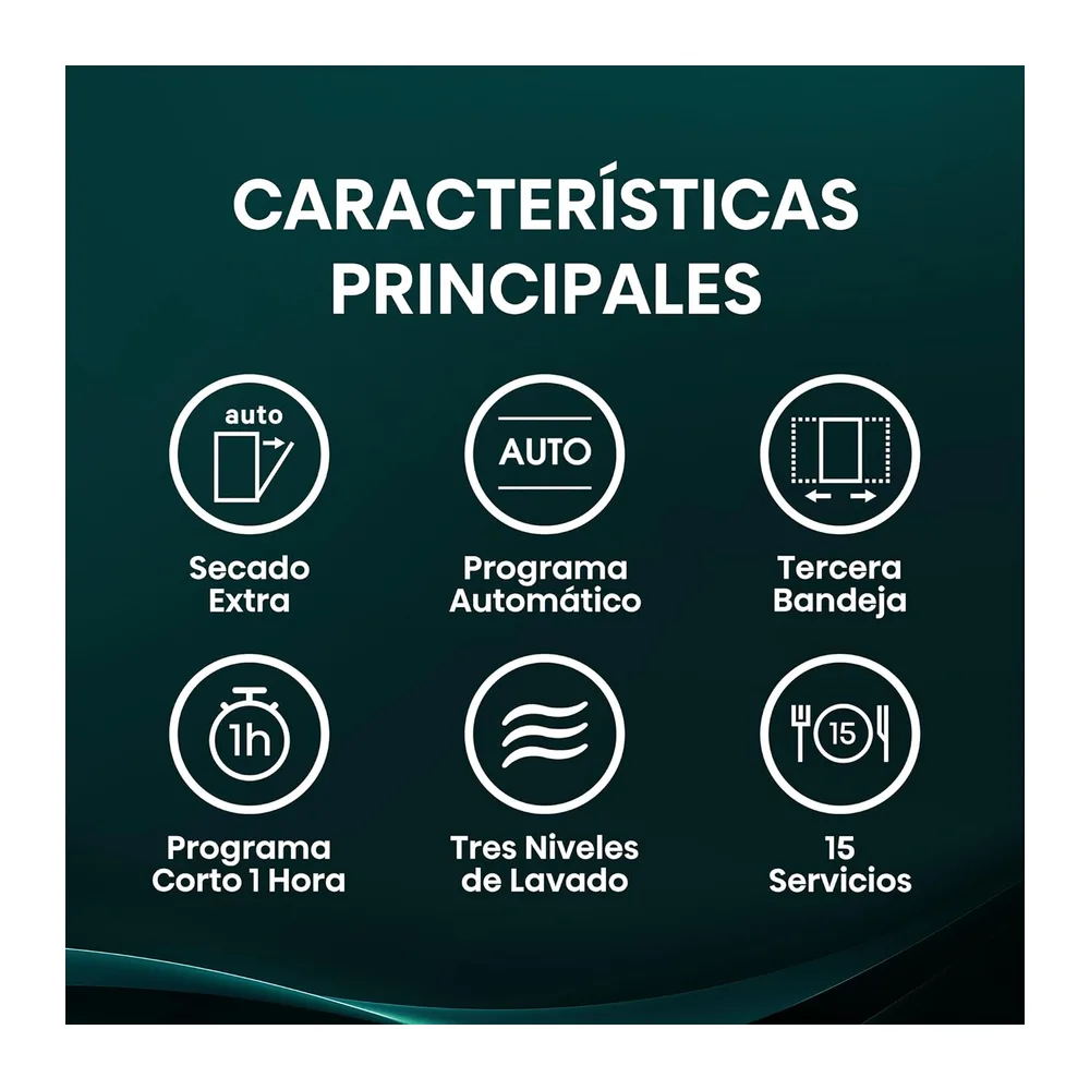 Hisense HS643B90X - Lavavajillas Clase B, 15 Servicios, Fondo 60cm, Secado Extra, Programa Automático, — 3